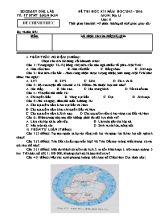 Đề thi học kỳ I môn Địa lý Lớp 6 - Năm học 2015-2016 - Trường PT DTNT Buôn Đôn